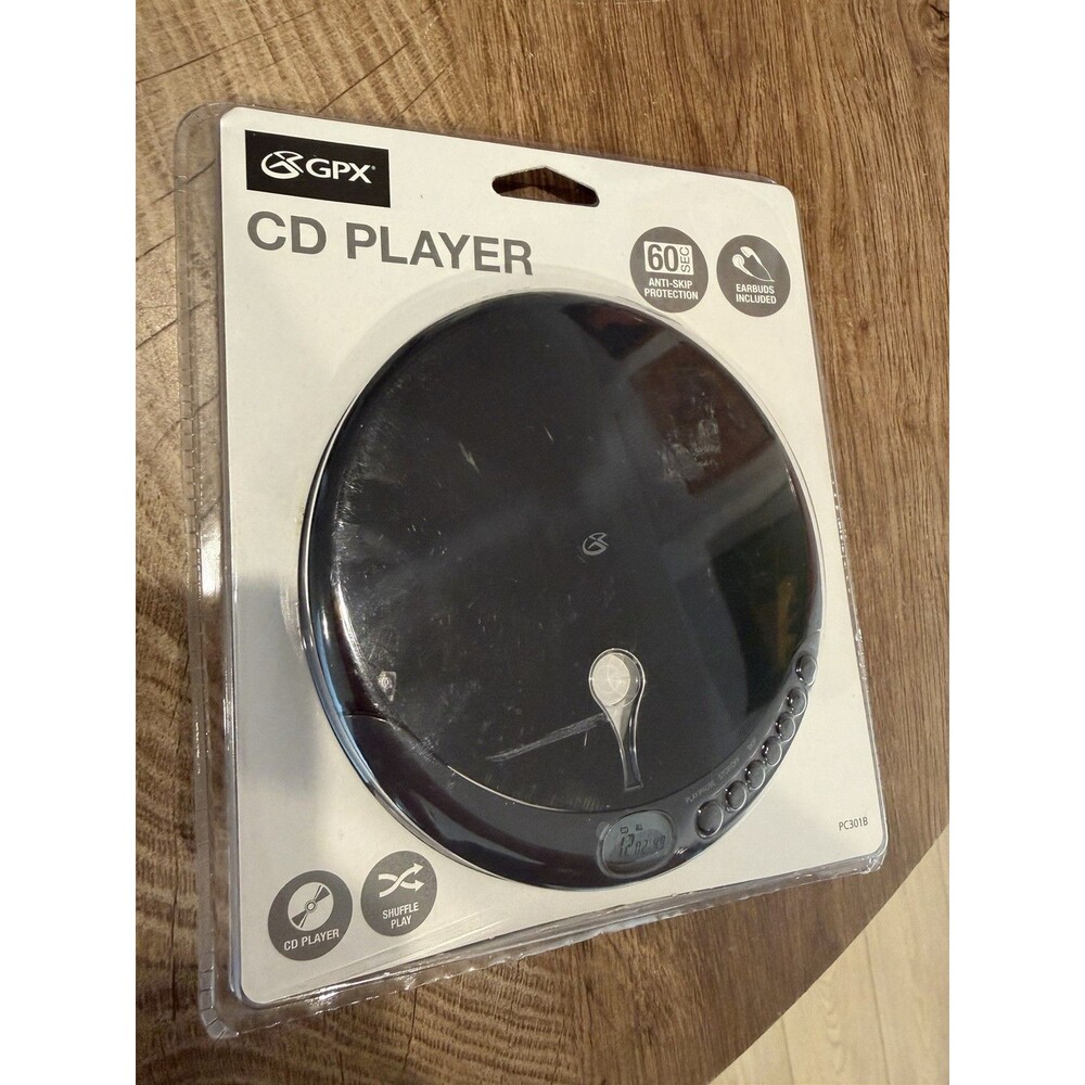 GPX Portable Personal CD Player Anti Skip with Earbuds PC301B- NEW